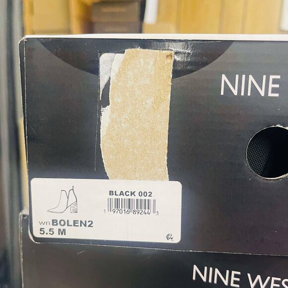 Nine West Black Suede Heeled Ankle Boots Zip Up Womens Shoes Size 5.5M - Picture 8 of 8